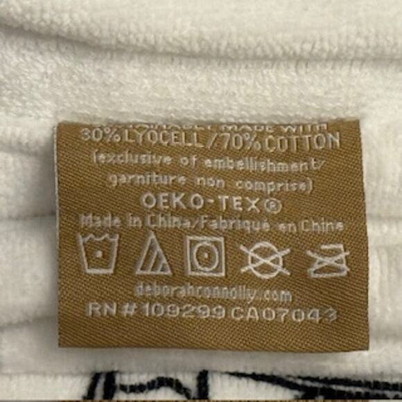 NWT Deborah Connolly 6 pieces Black & White Cocktail Drinks Bath Towels - Picture 3 of 7